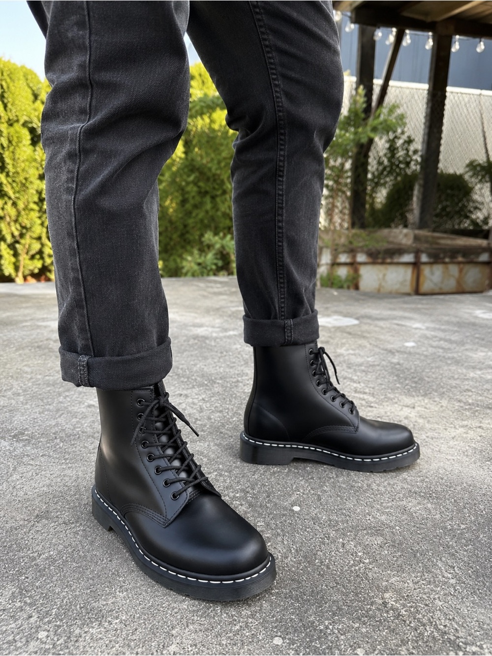 Dr. Doc Martens 1460 WS II Black Smooth Leather Combat Boots Mens Sz 13 NEW